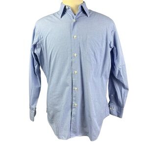 Lauren Ralph Lauren Blue Plaid Button-Up Dress Shirt Mens Size 16 32/33 (K10248)